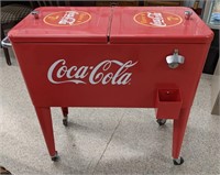 Coca-Cola Cooler on wheels, 31" x 16" x 33" Tall