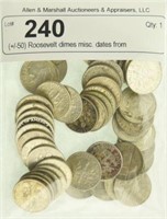 (+/-50) Roosevelt dimes misc. dates from