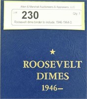 Roosevelt dime binder to include; 1946-1964-D