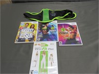 Nintendo Wii Exercise Belt and 4 Workout Games