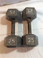 Set  25 pound metal weights