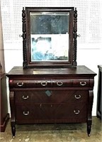 Antique Dresser with Beveled Barley Twist Mirror