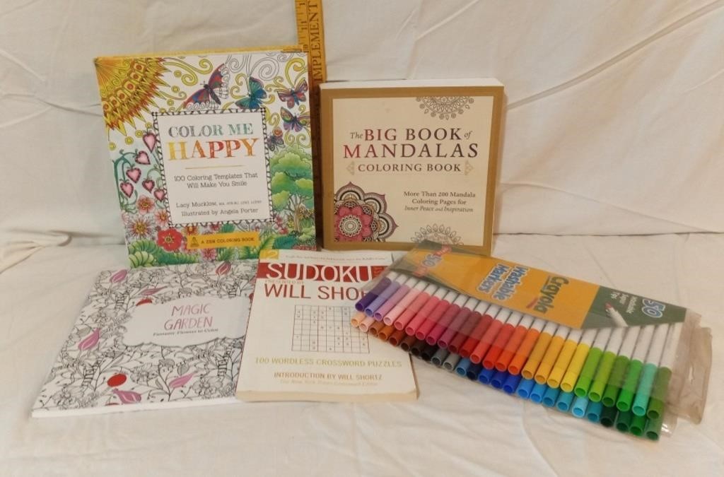 Adult Coloring Books & Markers