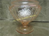 Anchor Hocking Glass Pink Mayfair Candy bottom ony