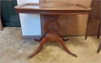 VINTAGE VIOLIN TABLE WITH GLASS TOP THAT LIFTS OFF
