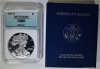 2004-W AMERICAN SILVER EAGLE EMGC