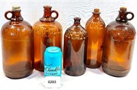 Antique Collectible PUREX Brown Glass Bottles