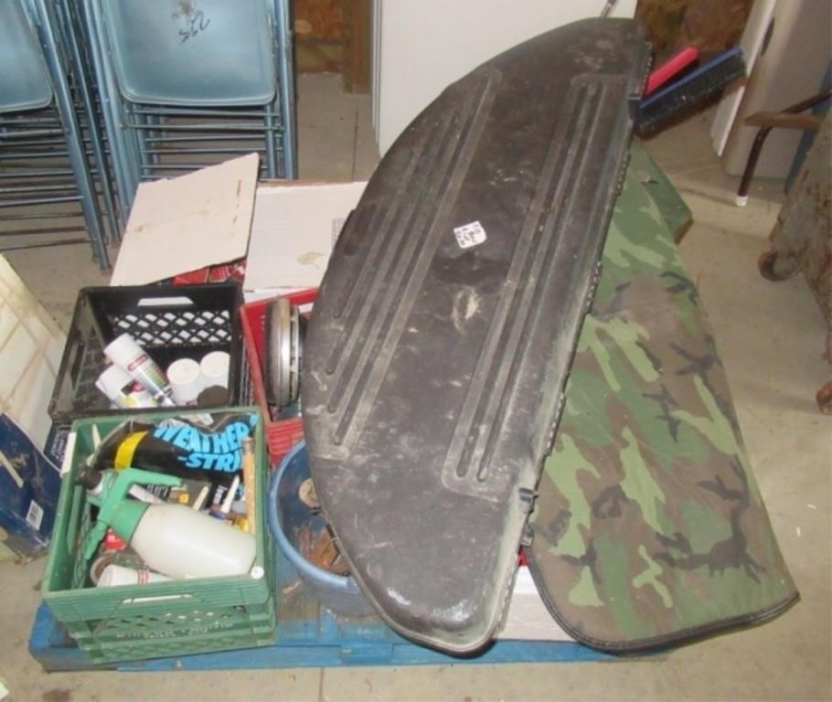 Contents of pallet that includes bow cases,