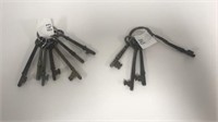 (2) rings of antique skeleton keys