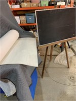 An easel, A pinup board, miscellaneous linoleum