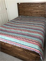 Full Size Bed, Rustic Wood Head & Foot Board