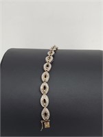 Vermeil/.925 Sterl Silver Diamond Bracelet