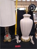 Glass & Brass Base Table Lamp,