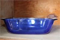 2 - 5 X 9 INCH BLUE ANCHOR GLASS PANS