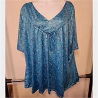 Woman's Dressy Blue Shirt - Plus Size 4XL