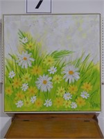J. KEANE CONTEMPORARY DAISIES PAINTING