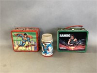 Superman and Rambo Metal Lunch Boxes