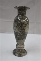 Heavy marble vase, 13.75"H