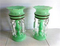 Jade Colour Candlestands 12 1/2"Tx7"D