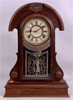 Gilbert mantle clock, walnut case, 14" x 20.5"