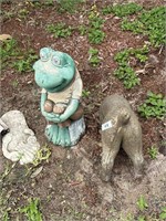 dog butt and seated frog