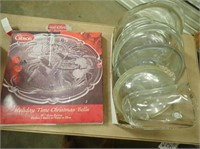 13" Glass Platter In Original Box, Glass Bowl,