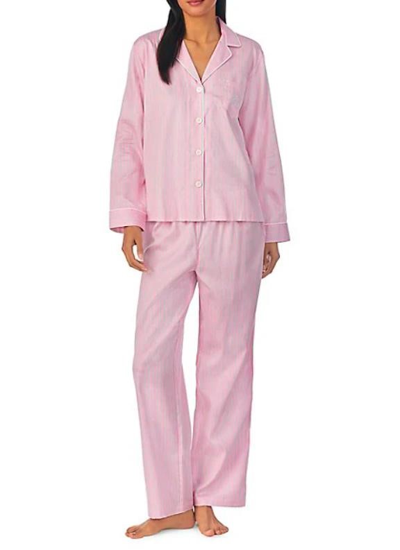 $89 (L) 2Pcs Long-Sleeve Notch-Collar Pyjama Set