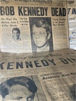 Four (4) Historical Chicago Area Newspapers RFK