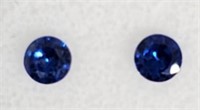 (2) Blue Sapphire Round Cut Gemstones