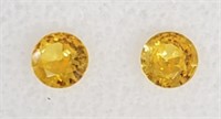 (2) Amber Sapphire Round Cut Gemstones