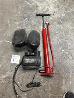 Small air compressor, bicycle pump, bicycle seat