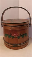 Vintage Pine Tole Painted Sugar Bucket
