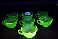 Green Depression Glass Princess Cups