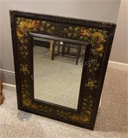 Beveled Mirror Wicker Floral Frame 31.5x40