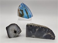 2 GEODES & GLASS CRYSTAL - 1.5" TO 5.75"