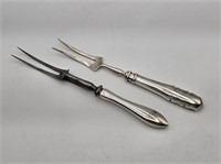 STERLING & CONTINENTAL SILVER CARVING FORKS