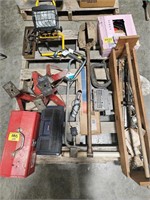 JACK STANDS, POST HOLE DIGGER, C-CLAMP,