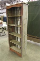Barn Board Tall Bookshelf, Approx 32"x11"x72"