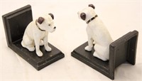 Pair of cast iron dog bookends