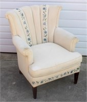 Channel back upholstered chair