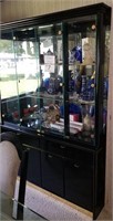 Black Glass Front Lighted Display Cabinet