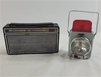 Vintage Ash flash lantern and Suntone transister