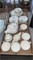 Decorative plates, bowls, cup, pitcher set