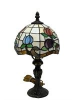 Tiffany Style Stained Glass Rose Table Lamp