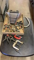 Spring clamps, c clamps, craftsman wrench set
