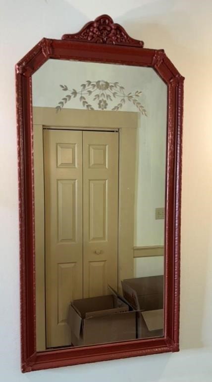 Antique Mirror w/ Floral Etched Design