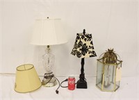 Lot of Various Sized Lamps w/ Extra Shade