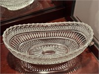 Crystal Cut Glass Oval Fruit Bowl