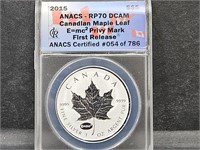 First Rease RP 70   5 Dollar Silver Coin