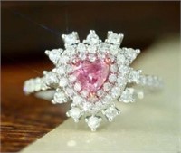 0.4ct Natural Pink Diamond Ring 18K Gold